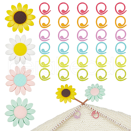  Sunflower Silicone Knitting Needle Point Protectors DIY-NB0010-91-1