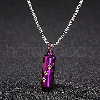 Stainless Steel Column Pendant Necklaces for Women SF8174-2-1
