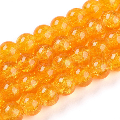 Transparent Crackle Glass Bead Strands GLAA-T025-8mm-02J-1