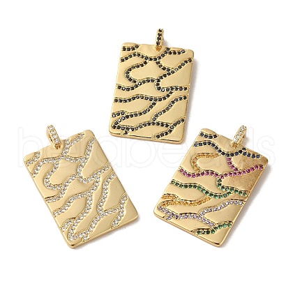 Brass Micro Pave Colorful Cubic Zirconia Pendants KK-R162-041G-1