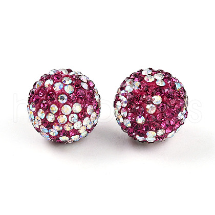 Polymer Clay Pave Rhinestone Beads RB-T018-01C-1