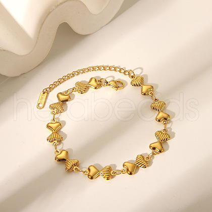 304 Stainless Steel Link Bracelets for Women BJEW-Z125-03G-02-1