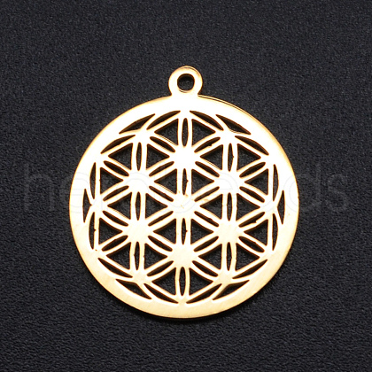 Ion Plating(IP) 304 Stainless Steel Sacred Geometry Pendants A-STAS-S105-JN899-2-1