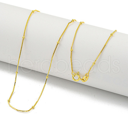925 Sterling Silver Box Chain Necklaces NJEW-C052-05G-1