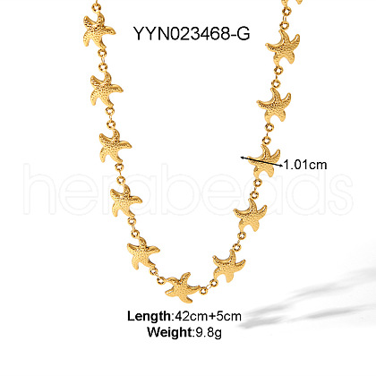 316L Surgical Stainless Steel Seashell Heart Link Chain Necklaces for Elegant European Style BF6500-1-1