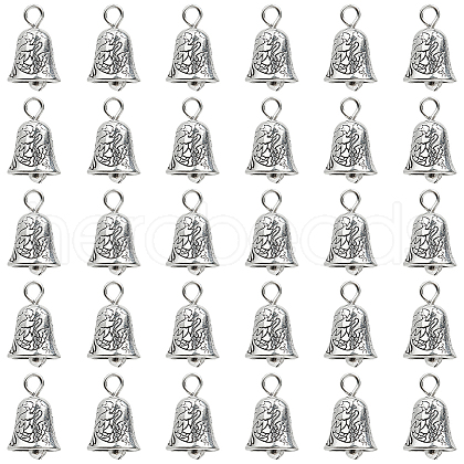 SUNNYCLUE 30Pcs Tibetan Style Alloy Bell Pendants FIND-SC0008-14-1