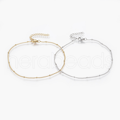 304 Stainless Steel Anklets AJEW-H013-03-1