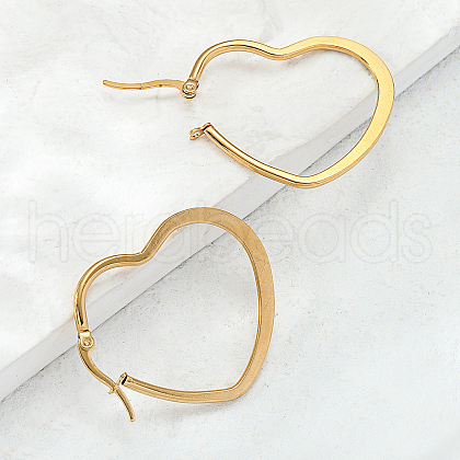 Fashionable Stainless Steel Heart Hoop Earrings SI0307-1