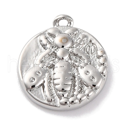 Brass Pendants With Clear Cubic Zirconia KK-S403-03P-1