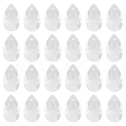 SOFPLATE 40Pcs Faceted Teardrop Glass Pendants GLAA-SP0001-11B-1