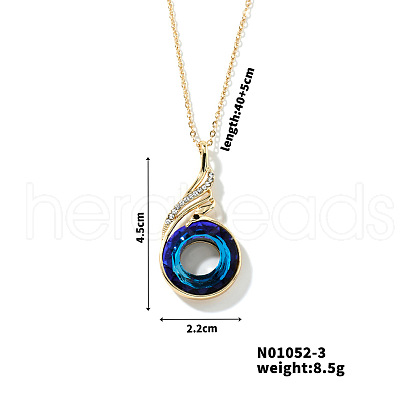 Cute and Stylish Phenix Glass Pendant Necklace ZV1349-3-1