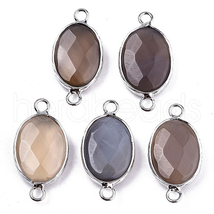 Natural Grey Agate Links/Connectors G-T131-102-15-1