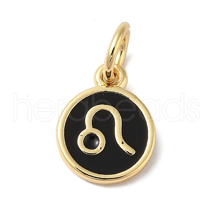 Real 18K Gold Plated Brass Enamel Charms KK-L216-001G-H01-1