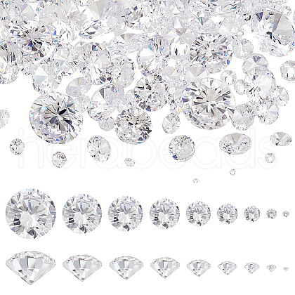 Beebeecraft 9 Styles Cubic Zirconia Cabochons ZIRC-BBC0002-97-1