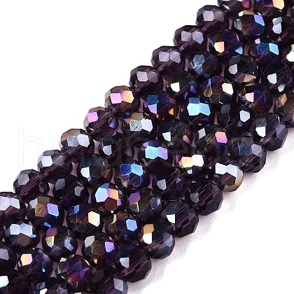 Electroplate Glass Beads Strands EGLA-A044-T4mm-B15-1
