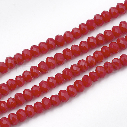Opaque Solid Color Glass Beads Strands X-GLAA-S178-14B-02-1