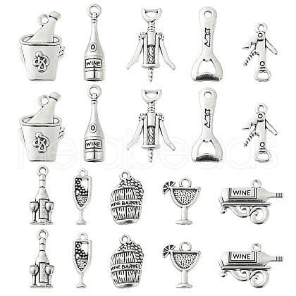 100pcs 10 Style Tibetan Style Alloy Pendants TIBEP-CJ0001-27-1