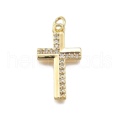 Brass Micro Pave Cubic Zirconia Pendants KK-Z100-42G-03-1