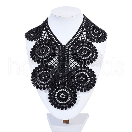 Sunflower Pattern Embroidered Floral Lace Collar DIY-WH0308-324A-1