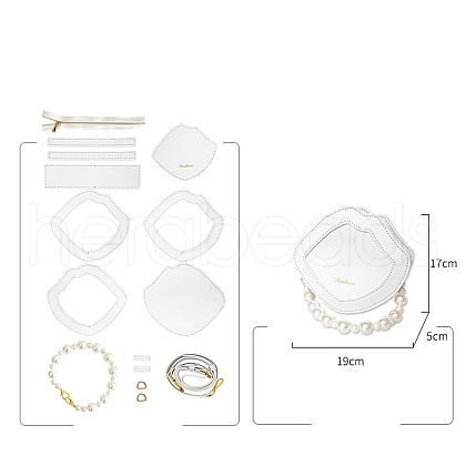 Handmade DIY Pearl Handle Shell Shape Bag Making Kit PW-WG14881-04-1