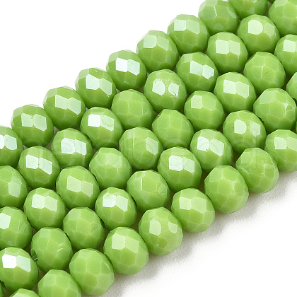 Electroplate Glass Beads Strands EGLA-A034-P4mm-A28-1