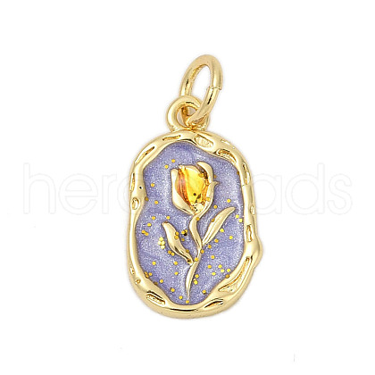 Brass Enamel Pendants KK-U068-05G-02-1