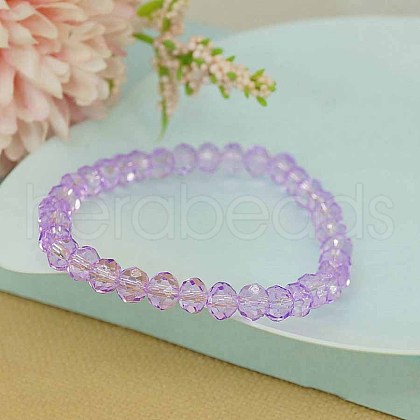 Classic Ethnic Style Faceted Glass Stretch Bracelets for Women RE4529-5-1
