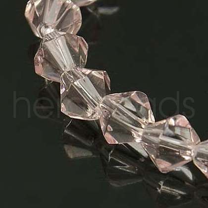 Half-Handmade Transparent Glass Beads Strands GB4mmC40-1