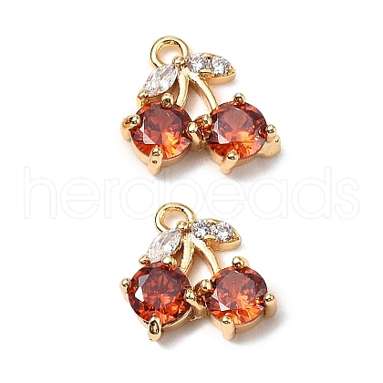 Brass Micro Pave Cubic Zirconia Pendants KK-A259-22G-03-1