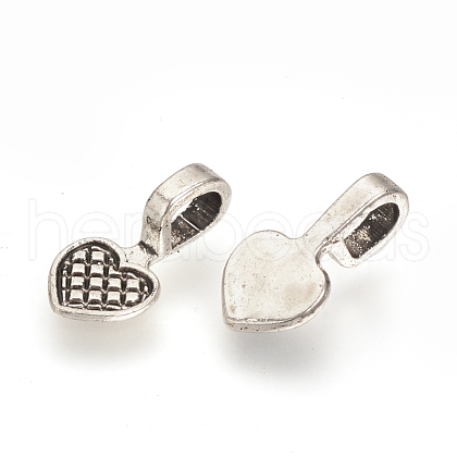 Tibetan Style Alloy Glue-on Flat Pad Bails TIBEP-Q064-186AS-NR-1