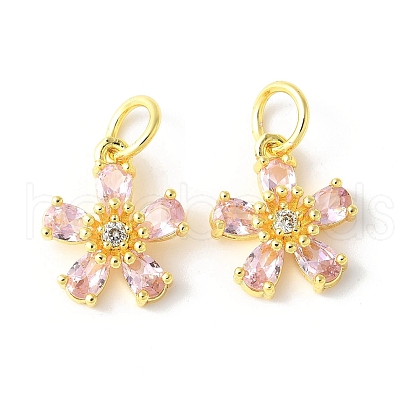 Brass Micro Pave Cubic Zirconia Pendants KK-U067-03G-03-1