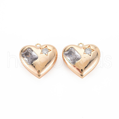 Brass Micro Pave Cubic Zirconia Pendants KK-N232-270A-1