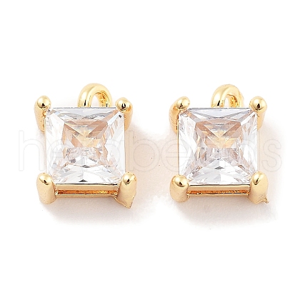 Brass with Clear Cubic Zirconia Charms KK-P271-28G-1