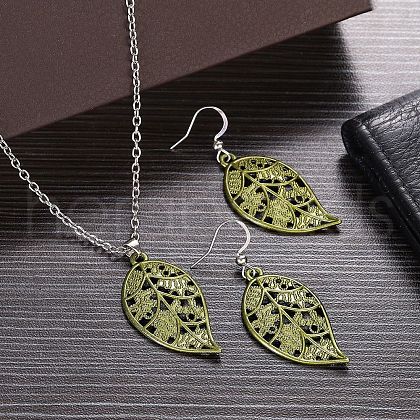 Bohemian Style Alloy Pendant Necklaces & Dangle Earrings Sets WG43411-05-1