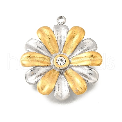 304 Stainless Steel & Rhinestone Pendants STAS-M123-02A-PG-1