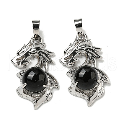 Natural Obsidian Pendants G-G111-01P-03-1