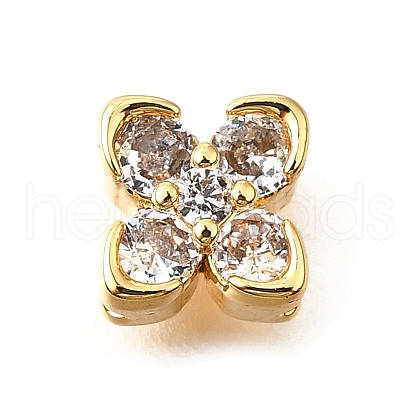 Brass Micro Pave Cubic Zirconia Beads KK-D356-03C-G-1
