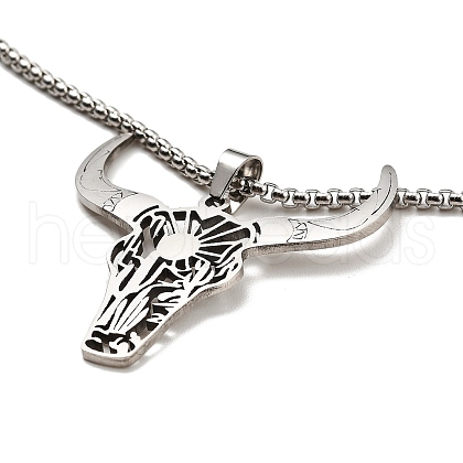 201 Stainless Steel Pendant Necklaces NJEW-M212-01E-P-1