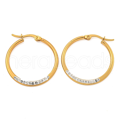 PVD Vacuum Plating 202 Stainless Steel Hoop Earrings EJEW-H003-43G-01-1