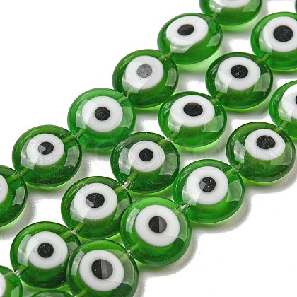 Handmade Evil Eyes Lampwork Beads Strands LAMP-H001-11B-03-1