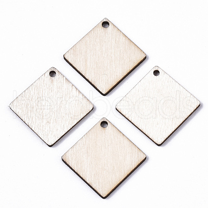 Unfinished Natural Poplar Wood Pendants WOOD-S045-110-1