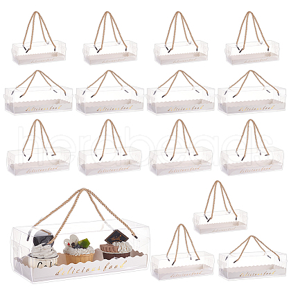  18 Sets 3 Styles Portable Transparent Plastic Swiss Cake Roll Sandwich Holder Box CON-NB0002-13-1