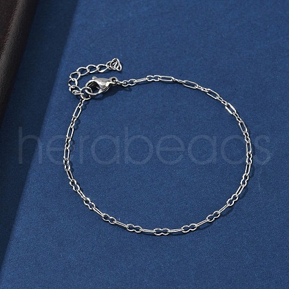304 Stainless Steel Paperpclip Chains Bracelets for Women BJEW-U043-01P-1