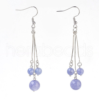 Natural Aquamarine Dangle Earrings EJEW-JE02813-09-1