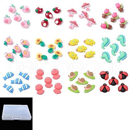36Pcs 12 Style Opaque Resin Cabochons CRES-SZ0001-28-1