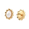 Ion Plating(IP) 304 Stainless Steel with ABS Imitation Pearl Stud Earrings for Women EJEW-N055-07G-2