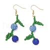 Fruit Pave Disco Ball Beads Dangle Earrings EJEW-TA00632-02-2