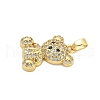 Brass Micro Pave Clear Cubic Zirconia Pendants KK-L234-01G-2