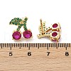Cherry Brass Micro Pave Cubic Zirconia Stud Earrings EJEW-F895-26A-G-5
