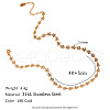 304 Stainless Steel Deep Sky Blue Enamel Flower Link Chain Necklaces for Women FS-WG93F36-01-5